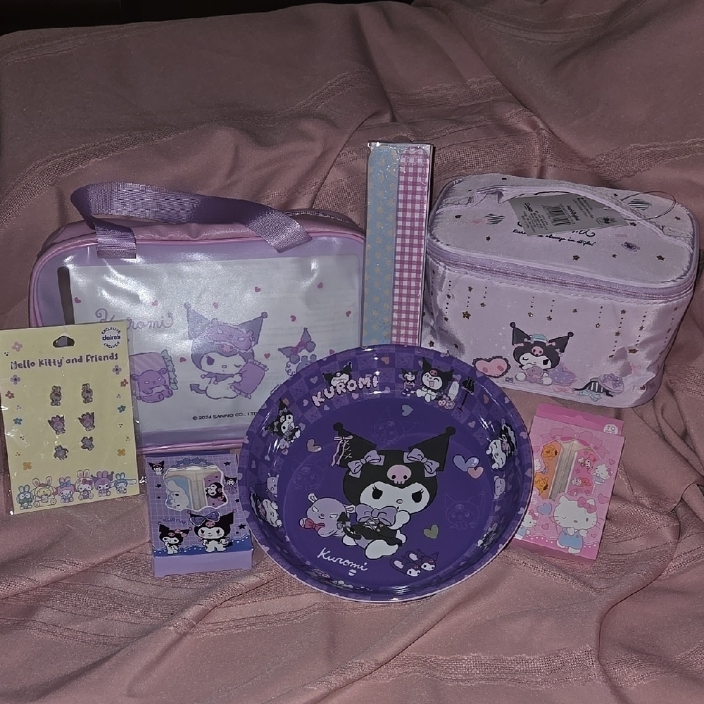Kuromi Cosmetic Bags And Jewelry Plate